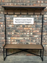 Load image into Gallery viewer, Custom Reclaimed Oregon and Black Steel Entryway Bench with Coat Rack