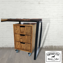 Load image into Gallery viewer, L-Shape Desk with Metal Legs with Pedestal