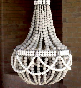 Stone Ball Off White Frill Chandelier