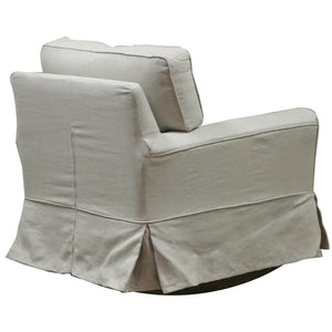 Natural Linen/Cotton rocking armchair - back