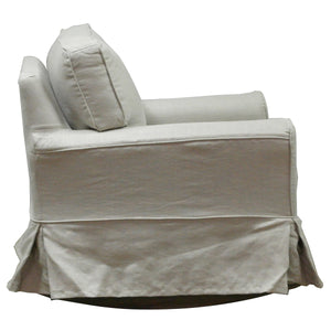 Natural Linen/Cotton rocking armchair - side