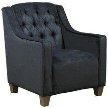 Load image into Gallery viewer, Navy Polycotton deep buttoned armchair
