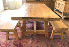 Load image into Gallery viewer, Straight Leg 70mm Solid Oak Tablew