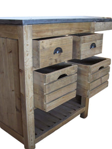 Owen Kitchen Island with Side Cabinet side view