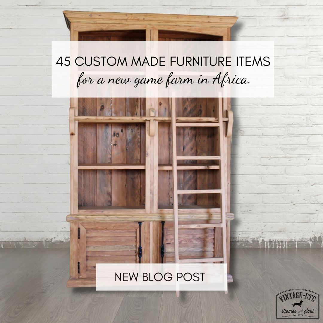 Reclaimed Wood  furniture items custom-made for a new tented game farm in Africa