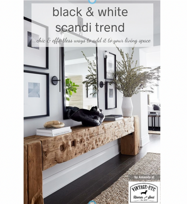 Black & White Scandi Trend - 8 tips for chic, clean & clear spaces that ooze style