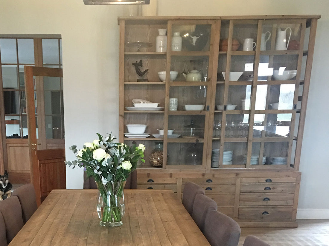 Rivermist Table & Molly Sliding Door Cabinet at their new home