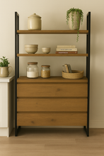 Load image into Gallery viewer, Custom Oak or Reclaimed and Steel Shelving Unit by Vintage Etc South Africa

