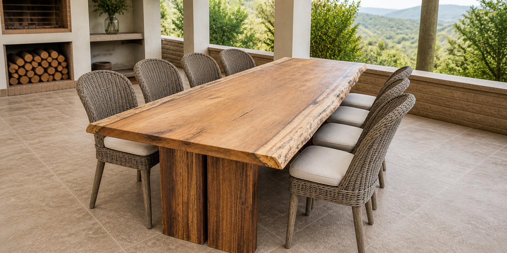 Ngwenya Iroko Live-Edge Table