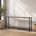 The Lesedi Console is built from reclaimed Elm on powder-coated metal legs. Works as a hallway table or media unit. Characterful and versatile.
