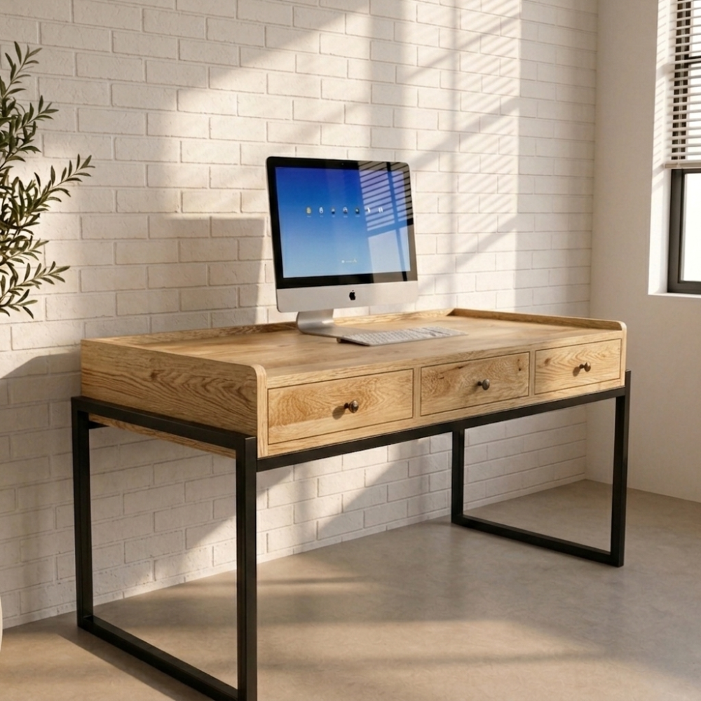 The Ndlela Desk is a clean solid timber study desk that can be made at adult or child-appropriate height. Custom made to order in South Africa.