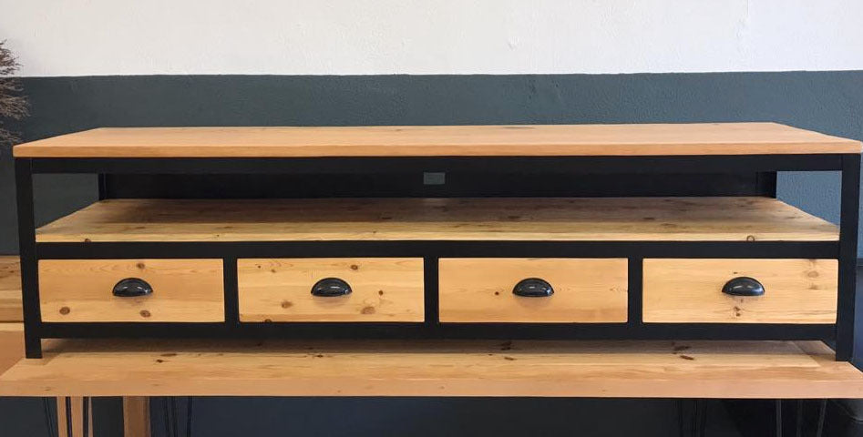 Custom made Oregon TV unit with multi draw space.