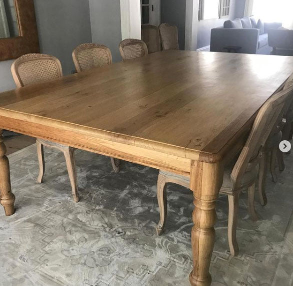 Custom made french wooden dining room table.