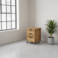 The Thato Pedestal is a solid timber 3-drawer desk companion on castors, with melamine interiors. Built to match the Thato desk. Made to order in SA.
