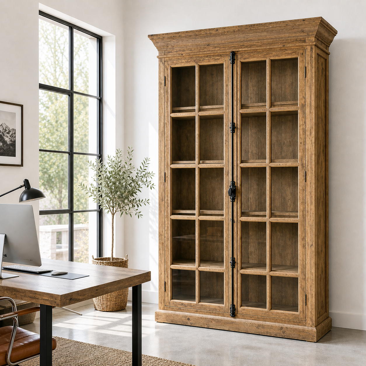 Zintle Bookcase with Glass Doors