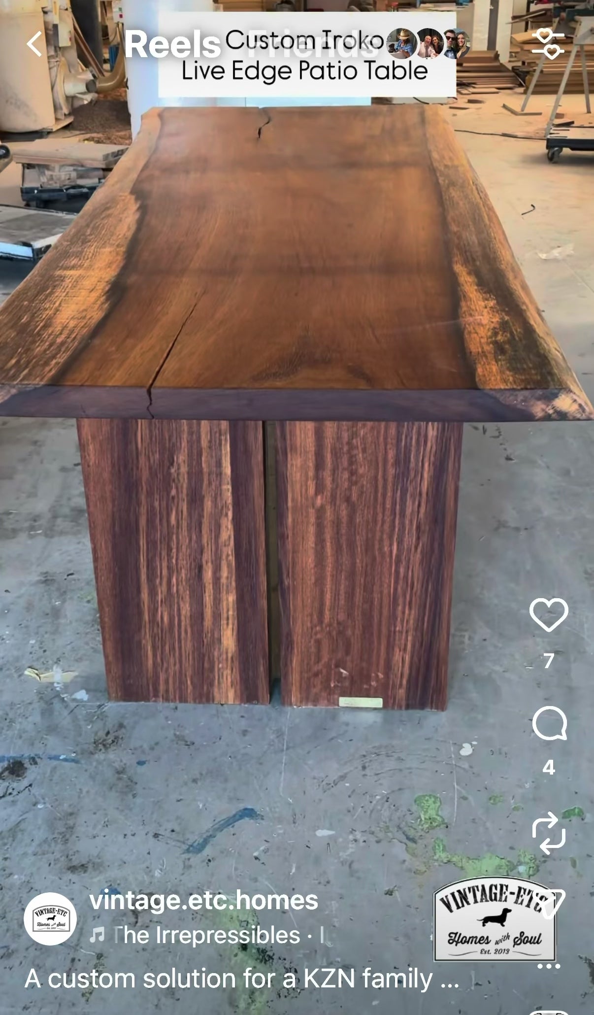Ngwenya Iroko Live-Edge Table
