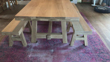 Load and play video in Gallery viewer, Straight Leg 70mm Solid Oak Table
