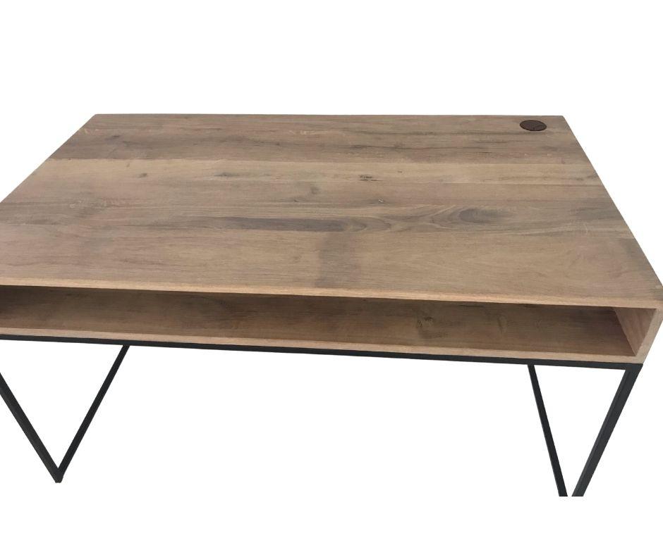 The Boa  Study Desk is custom made in solid Oak on a tubular metal frame with concealed cable panels and surface cable holes. Made to order in SA.