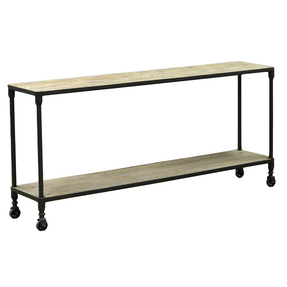 The Lesedi Console is built from reclaimed Elm on powder-coated metal legs. Works as a hallway table or media unit. Characterful and versatile.