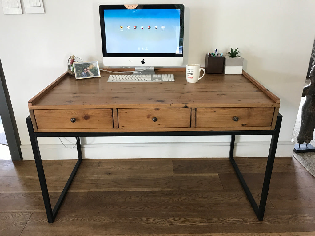 The Ndlela Desk is a clean solid timber study desk that can be made at adult or child-appropriate height. Custom made to order in South Africa.