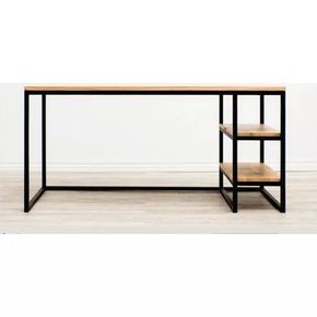 The Vuyani Desk is a popular timber and tubular metal desk with integrated shelving on the left or right. Fully assembled. Custom made to order in SA.