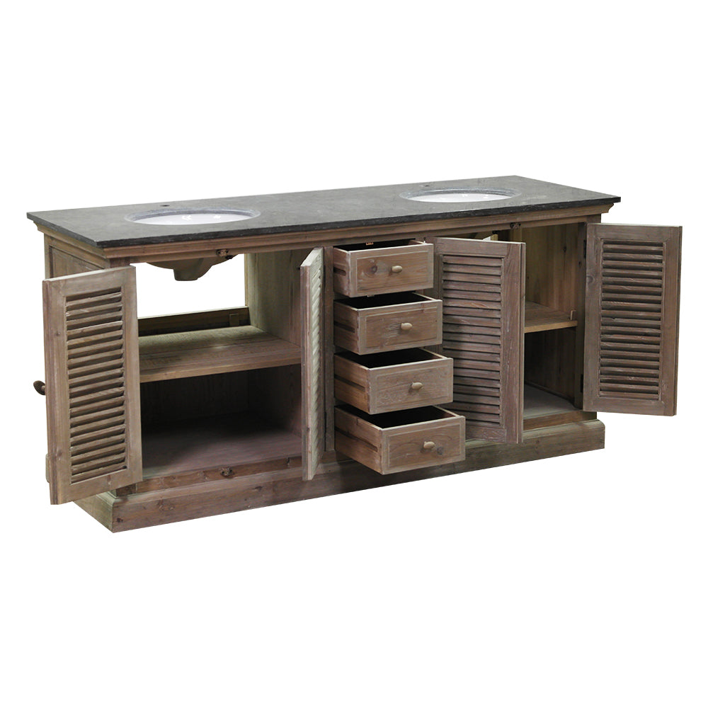 Bridgette Double Basin Vanity Unit open