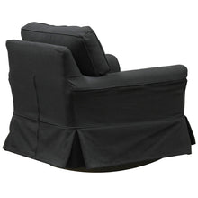 Load image into Gallery viewer, Graphite Linen/Cotton rocking armchair - back
