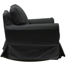 Load image into Gallery viewer, Graphite Linen/Cotton rocking armchair - side
