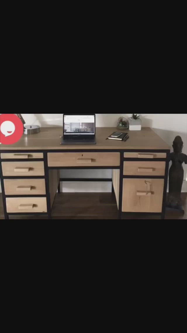 The Ruby Retro Desk is a 1970s-inspired solid timber desk with pull-out side rests, retro handles, and two lockable drawers. Custom made to order.
