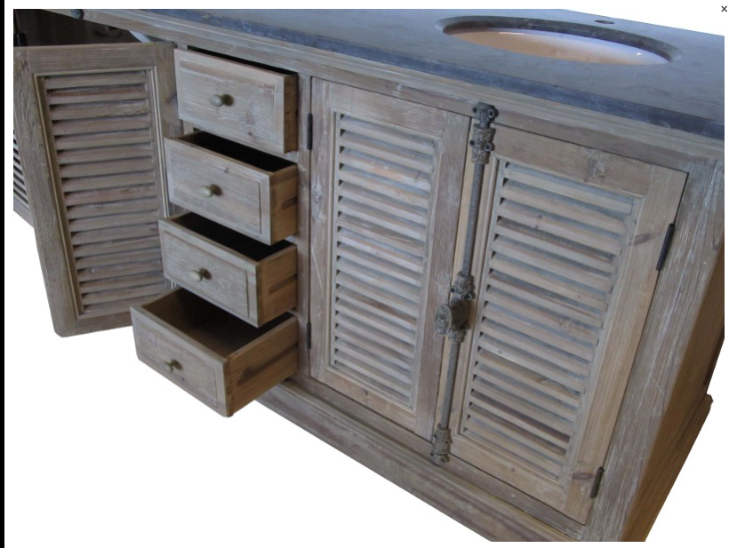 Bridgette Double Basin Vanity Unit close up open