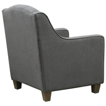 Load image into Gallery viewer, Grey Linen deep buttoned armchair - back
