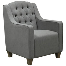 Load image into Gallery viewer, Grey Linen deep buttoned armchair
