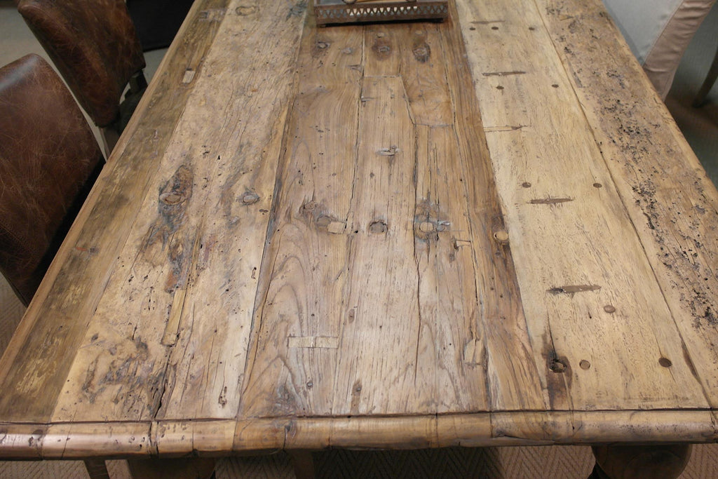 Jacaranda Teak Dining Table top close up