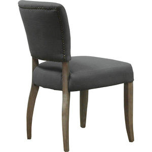 Lacale Dining Chair - Grey Linen & Oak Legs - back