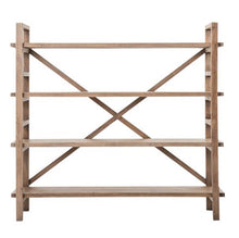 Load image into Gallery viewer, Reclaimed oregan Bailey Bookshelf with four shelves and a cross sectional support. 
